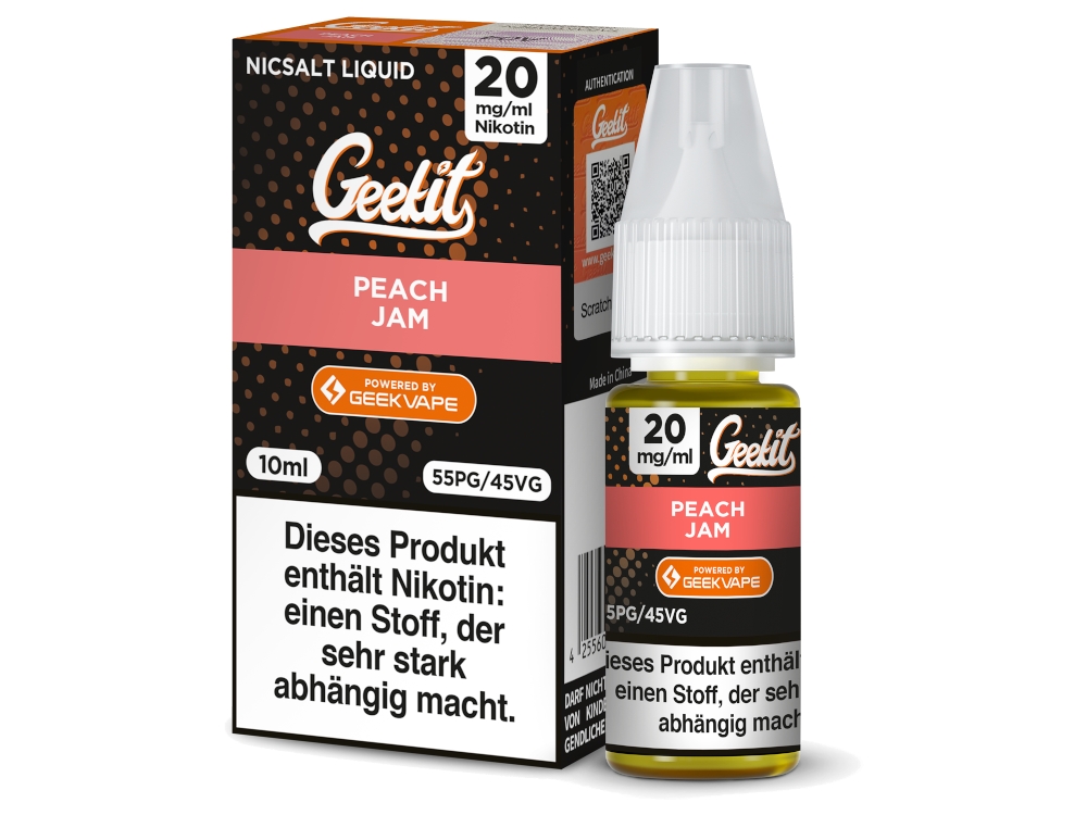 GeekVape - Geekit - Nikotinsalz Liquid - Peach Jam GeekVape - Geekit - Nikotinsalz Liquid - Peach Jam