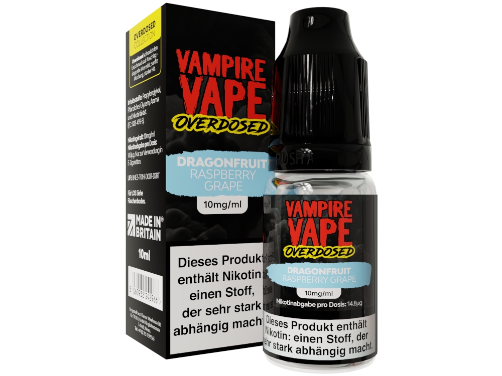 Vampire Vape - Overdosed - Nikotinsalz Liquid - Dragonfruit Raspberry Grape Vampire Vape - Overdosed - Nikotinsalz Liquid - Dragonfruit Raspberry Grape