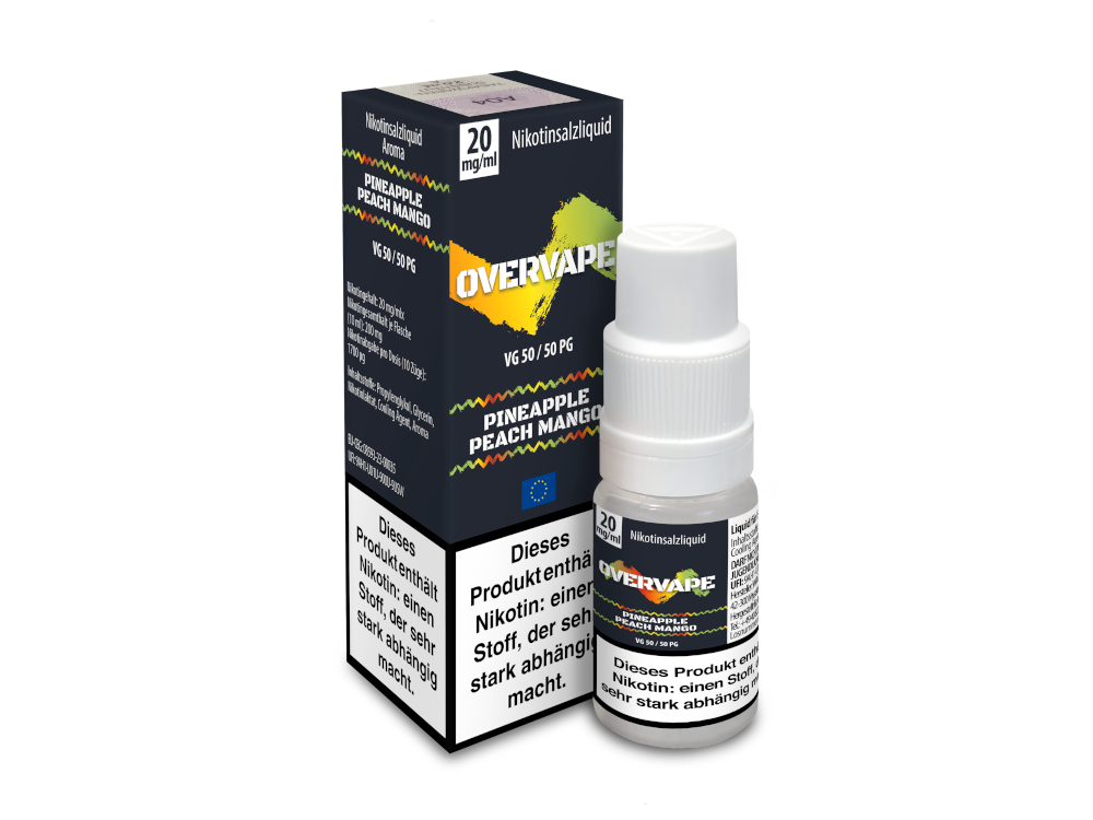 Overvape - Nikotinsalz Liquid - Pineapple Peach Mango Overvape - Nikotinsalz Liquid - Pineapple Peach Mango