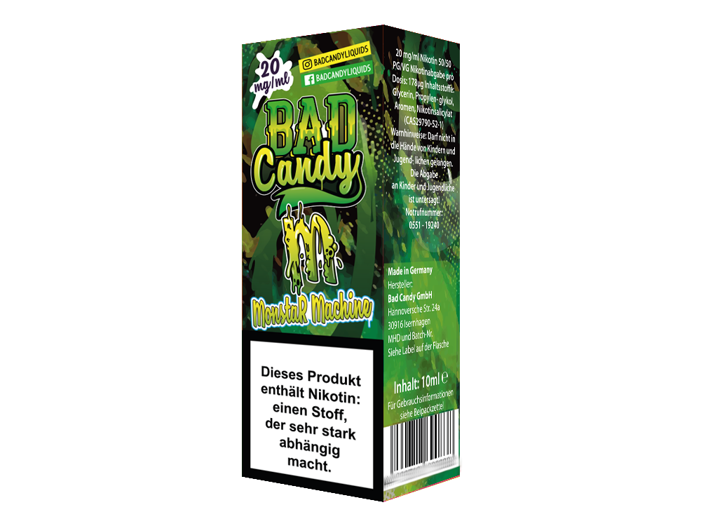 Bad Candy Liquids - Monstar Machine - Nikotinsalz Liquid Bad Candy Liquids - Monstar Machine - Nikotinsalz Liquid