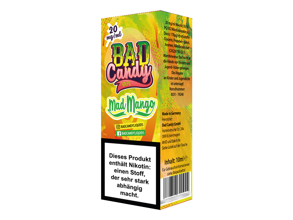 Bad Candy Liquids - Mad Mango - Nikotinsalz Liquid Bad Candy Liquids - Mad Mango - Nikotinsalz Liquid