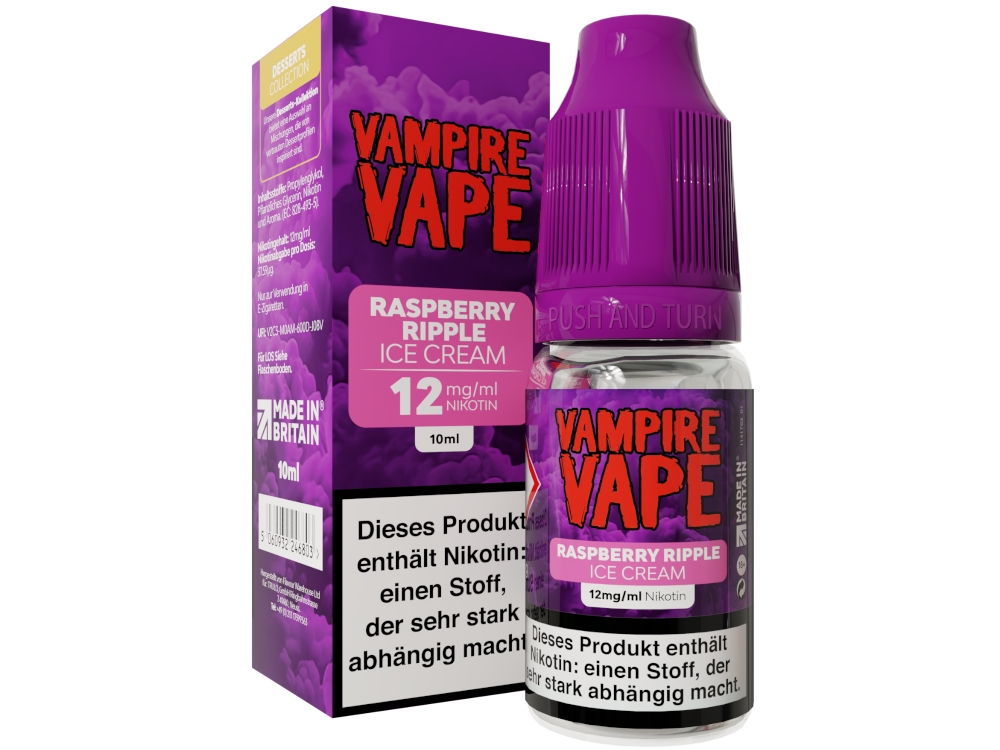 Vampire Vape - Dessert Collection - E-Zigaretten Liquid - Raspberry Ripple Ice Cream Vampire Vape - Dessert Collection - E-Zigaretten Liquid - Raspberry Ripple Ice Cream