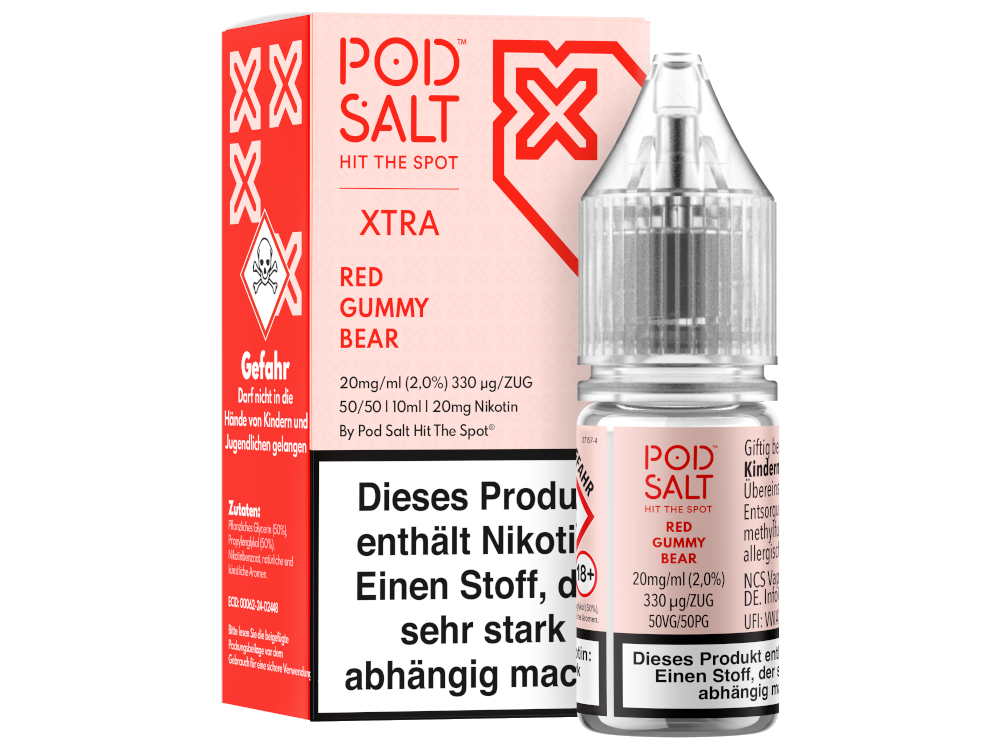 Pod Salt X - Nikotinsalz Liquid - Red Gummy Bear Pod Salt X - Nikotinsalz Liquid - Red Gummy Bear