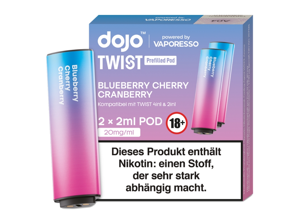 Vaporesso - Dojo - Twist Pod 20 mg/ml (2 Stück pro Packung) - Blueberry Cherry Cranberry Vaporesso - Dojo - Twist Pod 20 mg/ml (2 Stück pro Packung) - Blueberry Cherry Cranberry