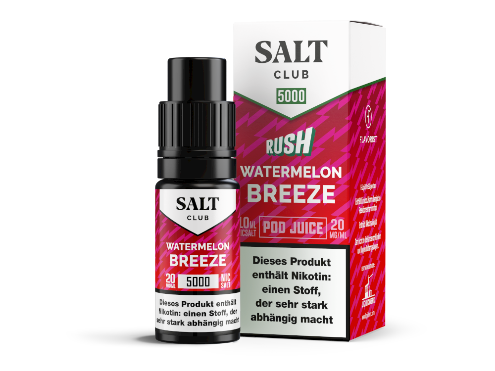 Salt Club - 5000 - Nikotinsalz Liquid 20 mg/ml - Watermelon Breeze Salt Club - 5000 - Nikotinsalz Liquid 20 mg/ml - Watermelon Breeze