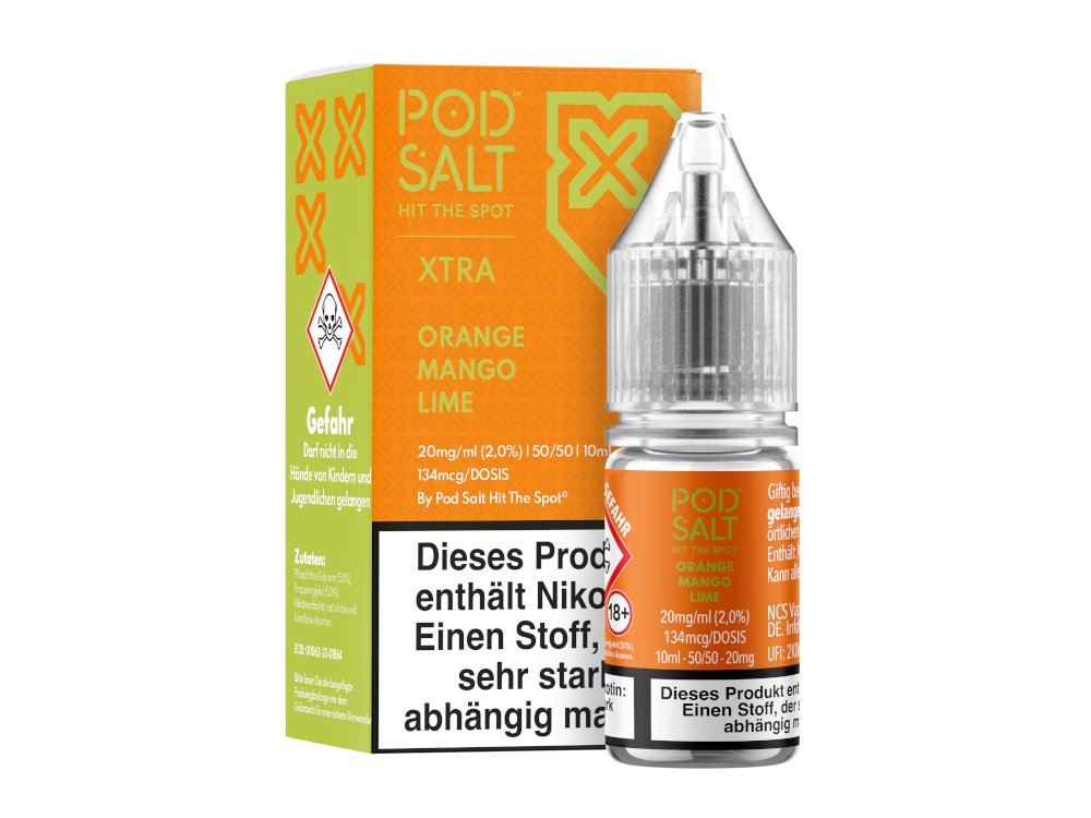 Pod Salt X - Nikotinsalz Liquid - Orange Mango Lime Pod Salt X - Nikotinsalz Liquid - Orange Mango Lime