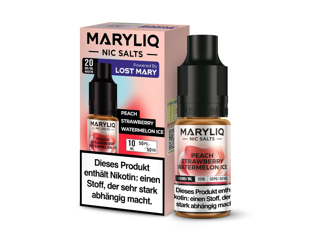 MARYLIQ - Nikotinsalz Liquid - Peach Strawberry Watermelon Ice MARYLIQ - Nikotinsalz Liquid - Peach Strawberry Watermelon Ice