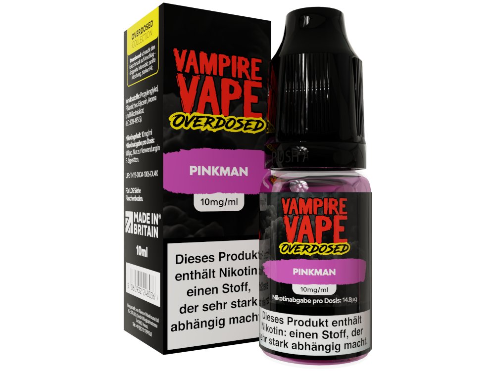 Vampire Vape - Overdosed - Nikotinsalz Liquid - Pinkman Vampire Vape - Overdosed - Nikotinsalz Liquid - Pinkman