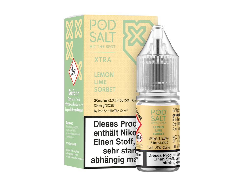Pod Salt X - Nikotinsalz Liquid - Lemon Lime Sorbet Pod Salt X - Nikotinsalz Liquid - Lemon Lime Sorbet