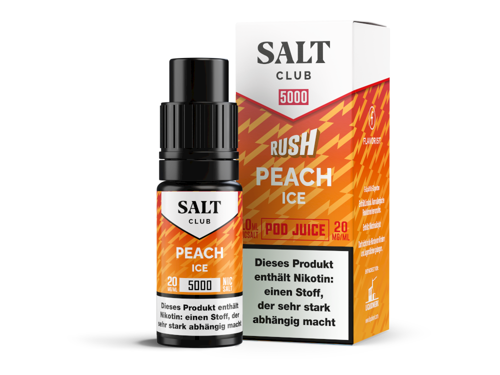 Salt Club - 5000 - Nikotinsalz Liquid 20 mg/ml - Peach Ice Salt Club - 5000 - Nikotinsalz Liquid 20 mg/ml - Peach Ice