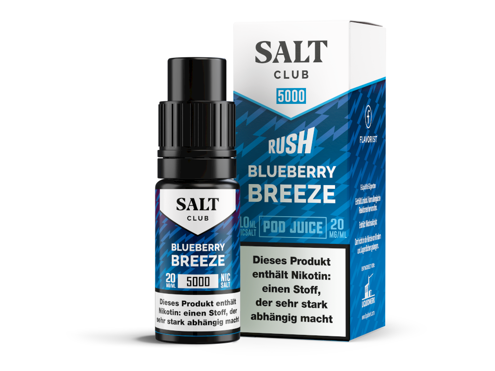 Salt Club - 5000 - Nikotinsalz Liquid 20 mg/ml - Blueberry Breeze Salt Club - 5000 - Nikotinsalz Liquid 20 mg/ml - Blueberry Breeze